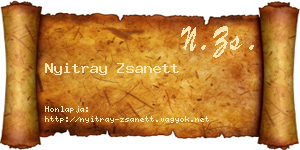 Nyitray Zsanett névjegykártya